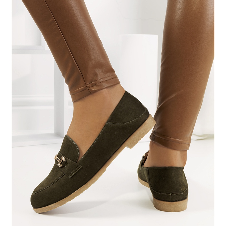 Vihreät Aniria tasakorkoiset housut khaki 1