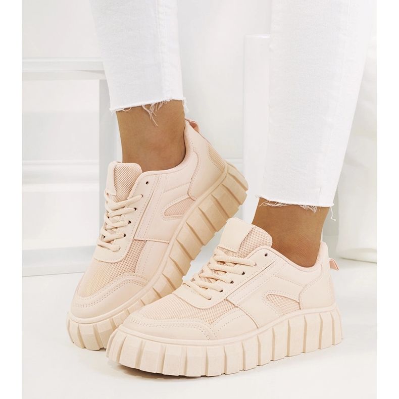 Vaaleanpunaiset lenkkarit korkealla Morico-pohjalla vaaleanpunainen 2