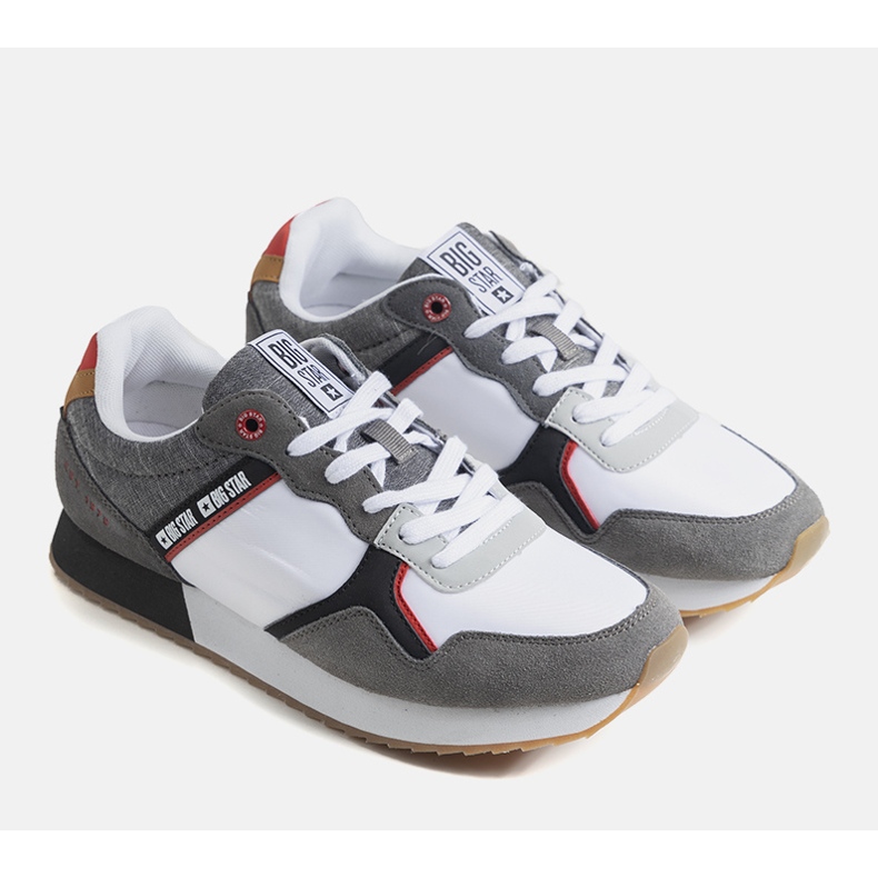 Valkoiset ja harmaat miesten Big Star -lenkkarit JJ174147 valkoinen 1