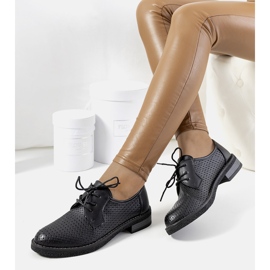 Mustat Ortensia harjakattoiset oxford-kengät 1