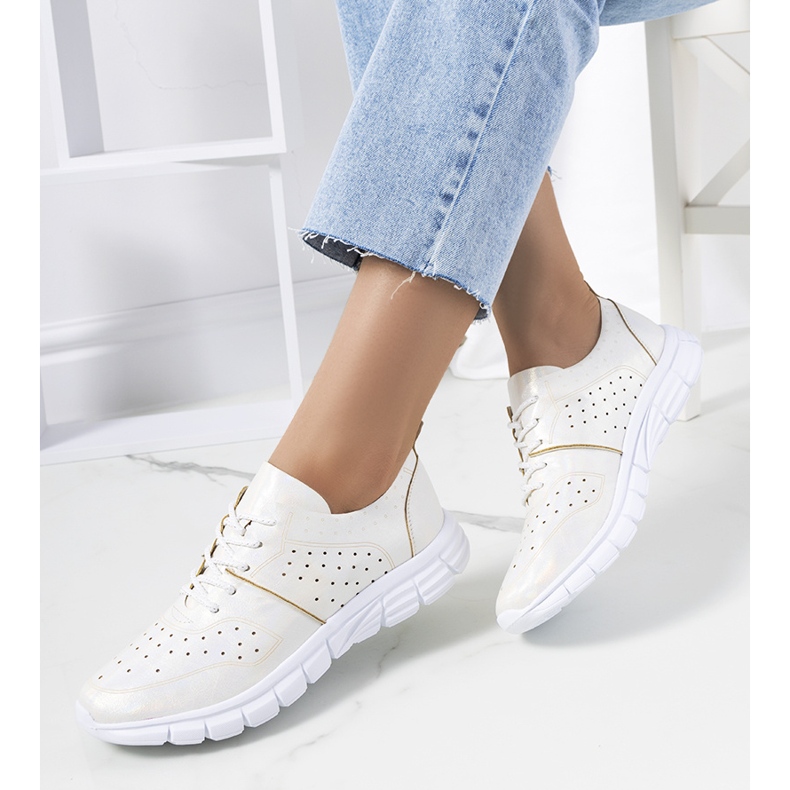 Enid valkoiset holografiset tennarit beige 1