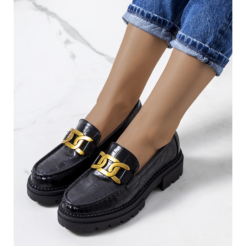 Mustat loaferit korkealla Zanen-pohjalla 1