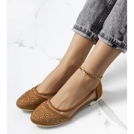 Ruskeat puoliläpinäkyvät Malene ballerinat 1