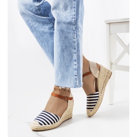 Tummansiniset espadrillit Garvan-kiilassa beige tummansininen 1