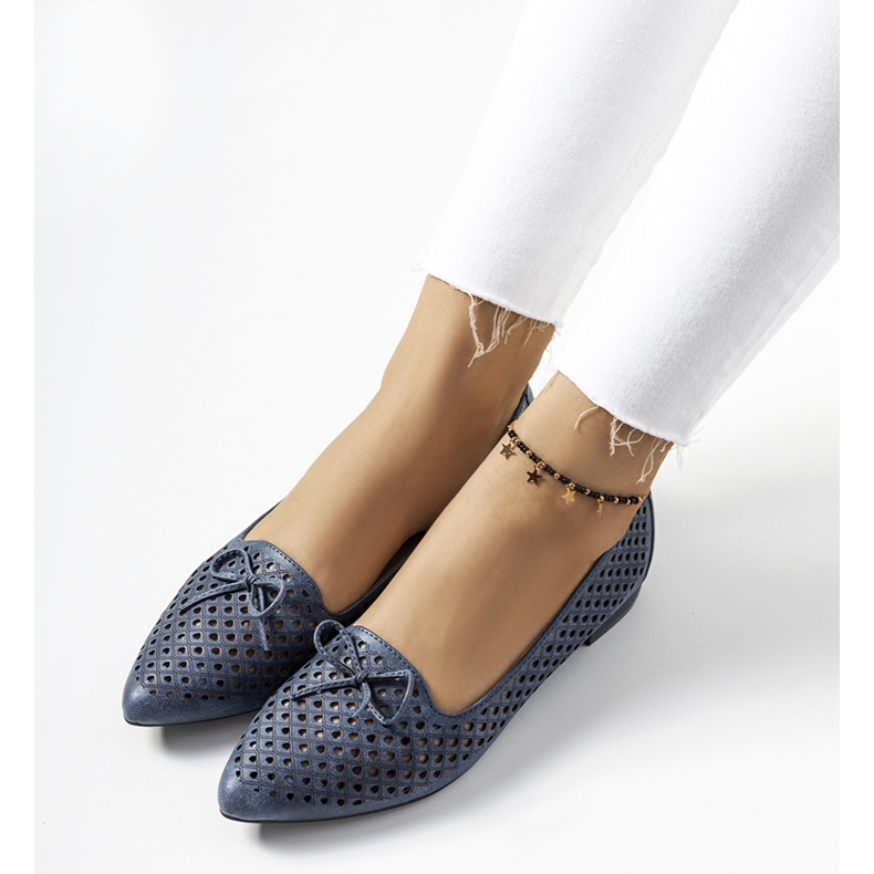 Gayle laivastonsiniset harjakattoiset balerinat sininen 1