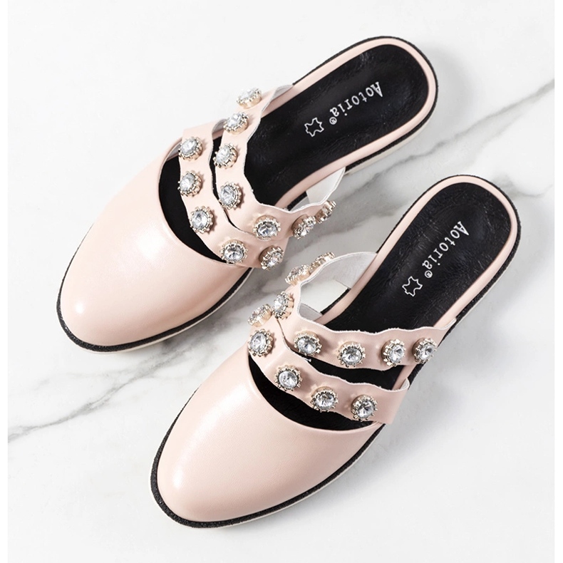 Vaaleanpunaiset varvastossut, joissa on Asselt-nappi vaaleanpunainen 1