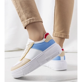 Mandib naisten valkoiset tennarit beige 1