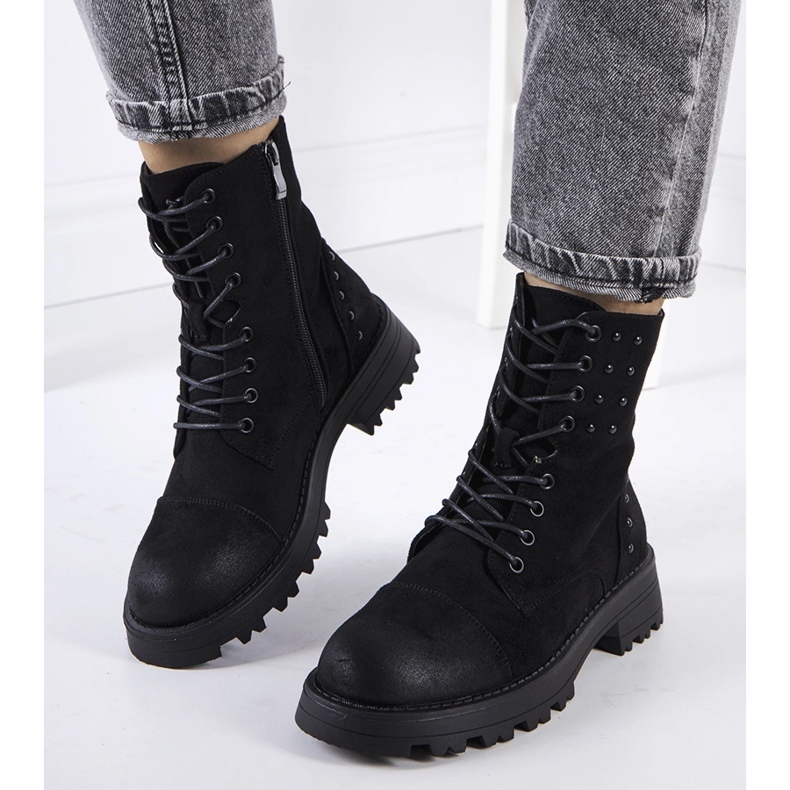 Polperron mustat ekologiset mokkanahka saappaat 1