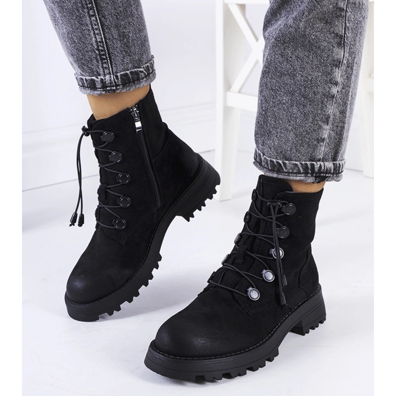 Mustat ekologiset mokkanahka Cesterfield saappaat 1