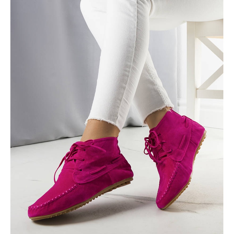 BM Vaaleanpunaiset Lalo eko-mokkanahkasaappaat vaaleanpunainen 1