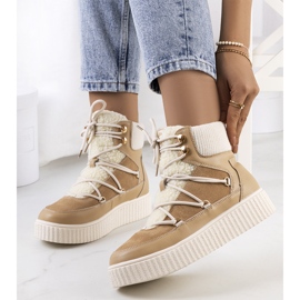 PA1 Laursenin naisten ruskeat lumisaappaat beige ekru 2