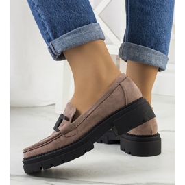 Ruskeat eko-mokkanahka kengät beige 1