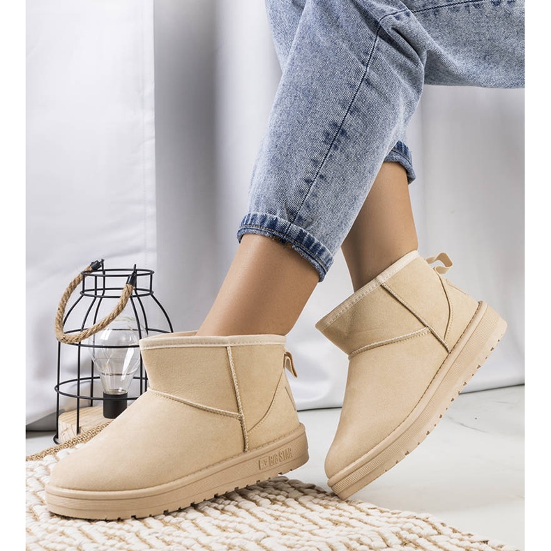 Naisten beigenväriset lumisaappaat Big Star KK274290 1