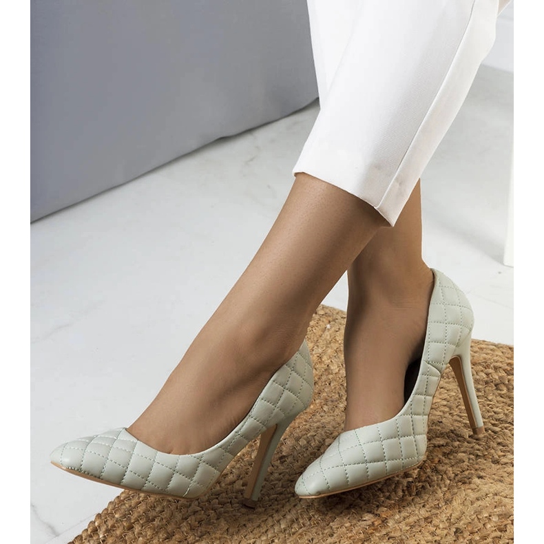 Vihreät tikatut Nadelia-korkokengät 1