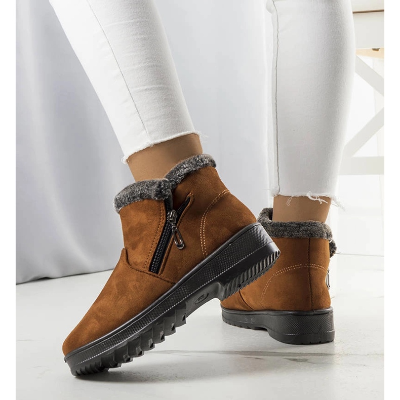 Kamelieristeiset lumisaappaat Wren-turkilla ruskea 1