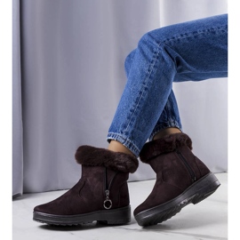 Ruskeat, eristetyt lumisaappaat Katalina-vetoketjulla 1