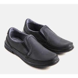 BM Lazarin miesten mustat slip-on kengät 1