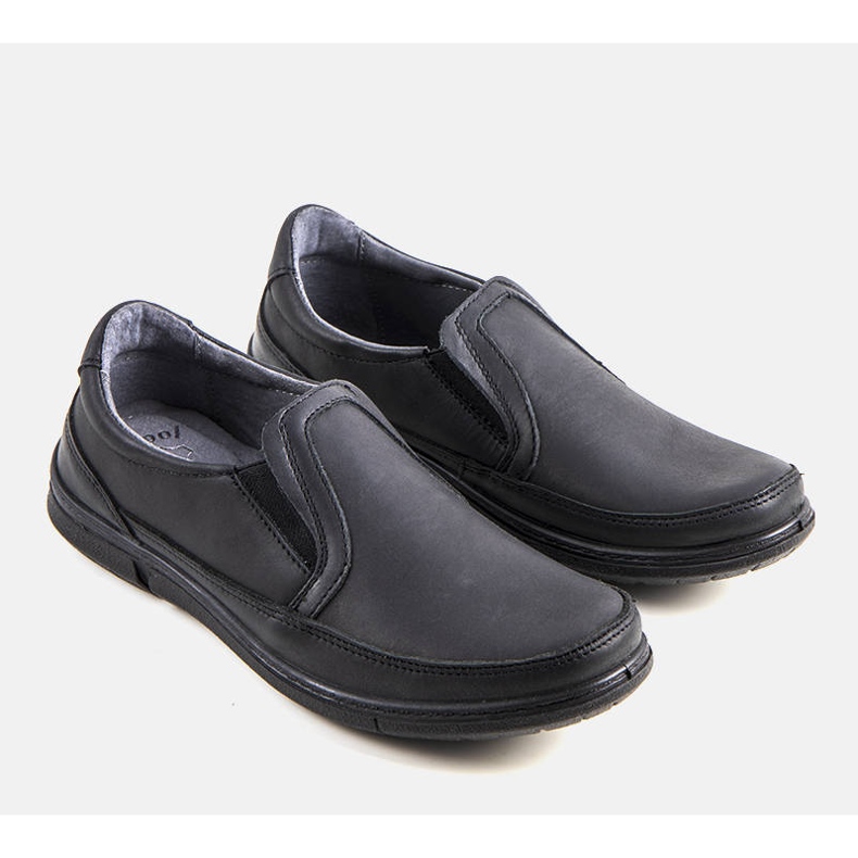 BM Lazarin miesten mustat slip-on kengät 1