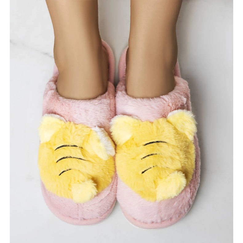 Been vaaleanpunaiset ja keltaiset tossut vaaleanpunainen 1