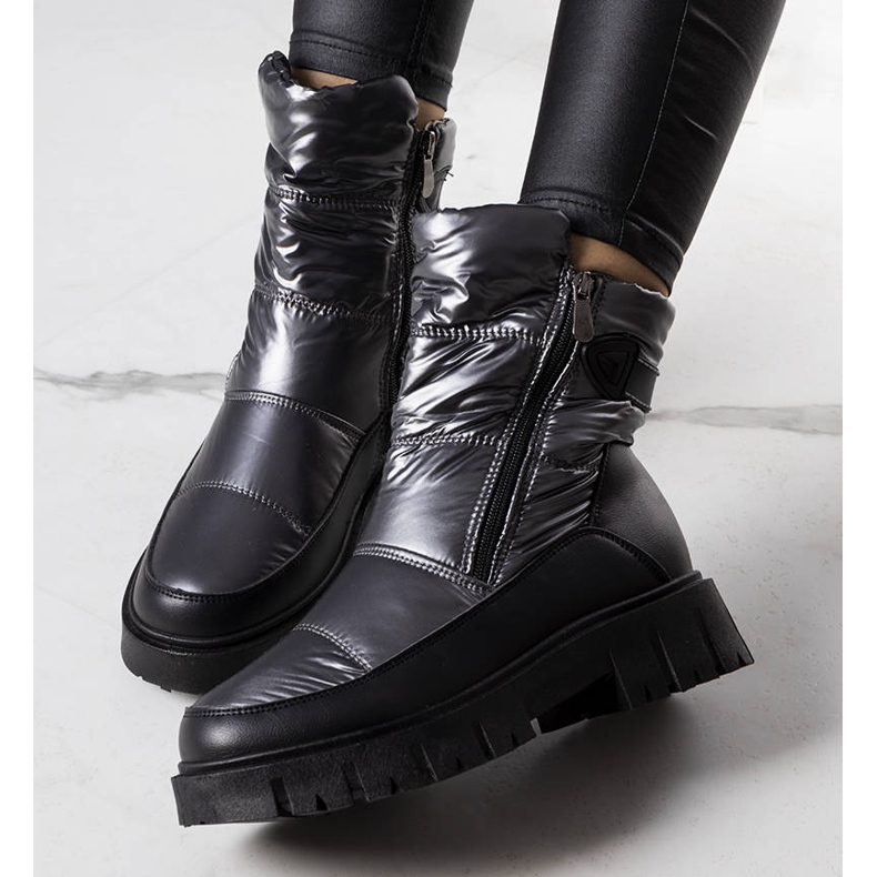 PA1 Koltso naisten hopeiset lumisaappaat musta hopea 1