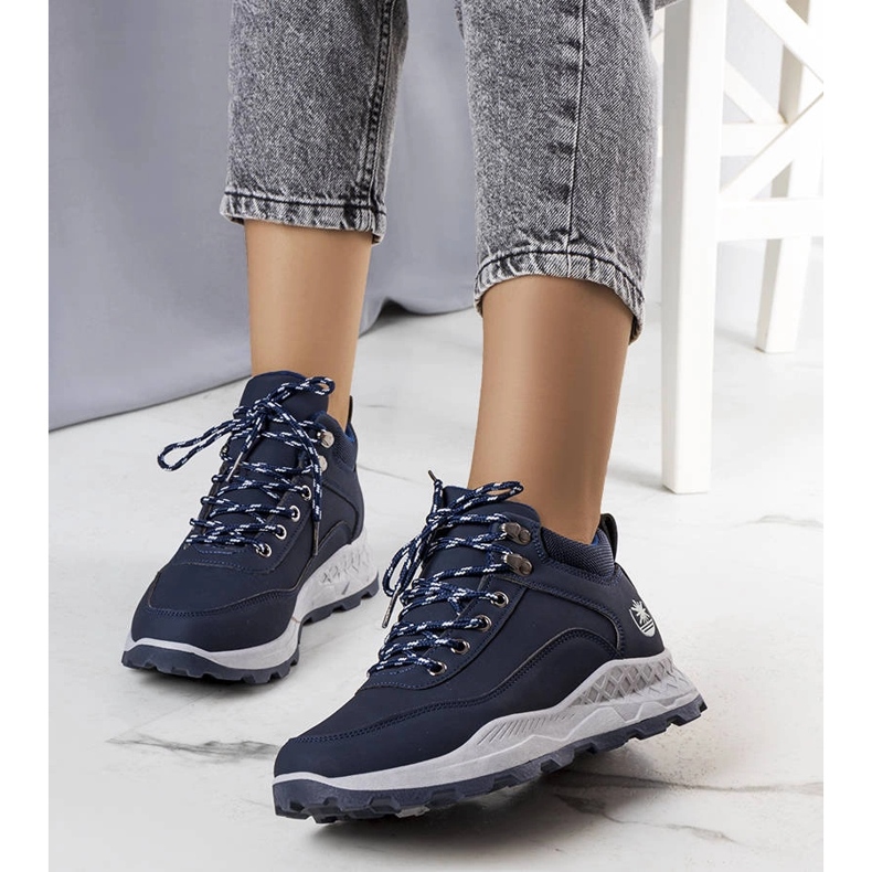 Naisten tummansiniset eristetyt vaelluskengät Duranilta sininen 1