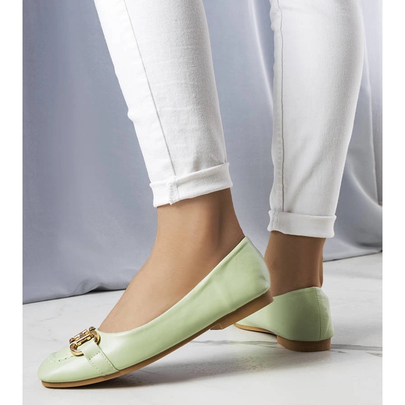 Vihreät balerinat kultaisilla Iris-koristeilla 1