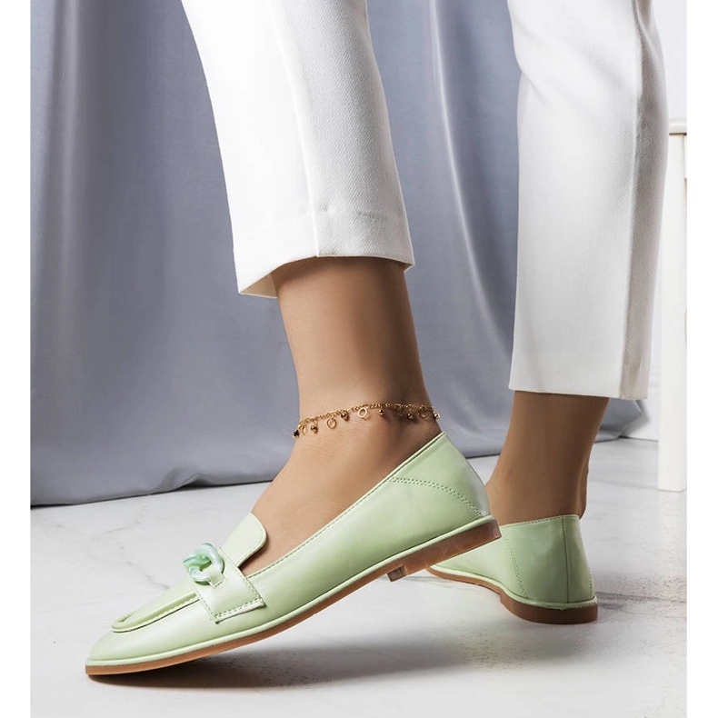 Bobbie-ketjukoristeiset vihreät loaferit 1