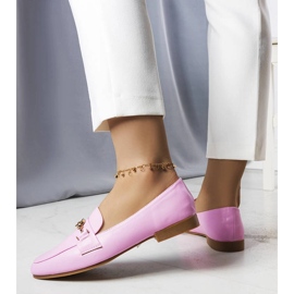 Mercierin vaaleanpunaiset loaferit kultakoristeilla vaaleanpunainen 1