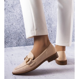 Fluetin beige-loafers kultakoristeella 1