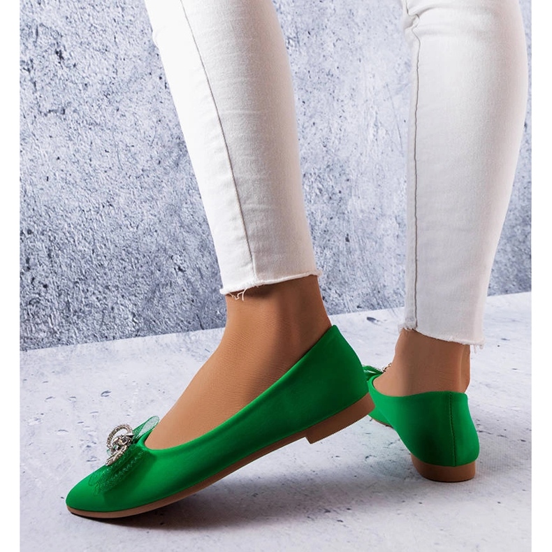 LaGarden vihreät balerinat rusetilla ja strassilla 1