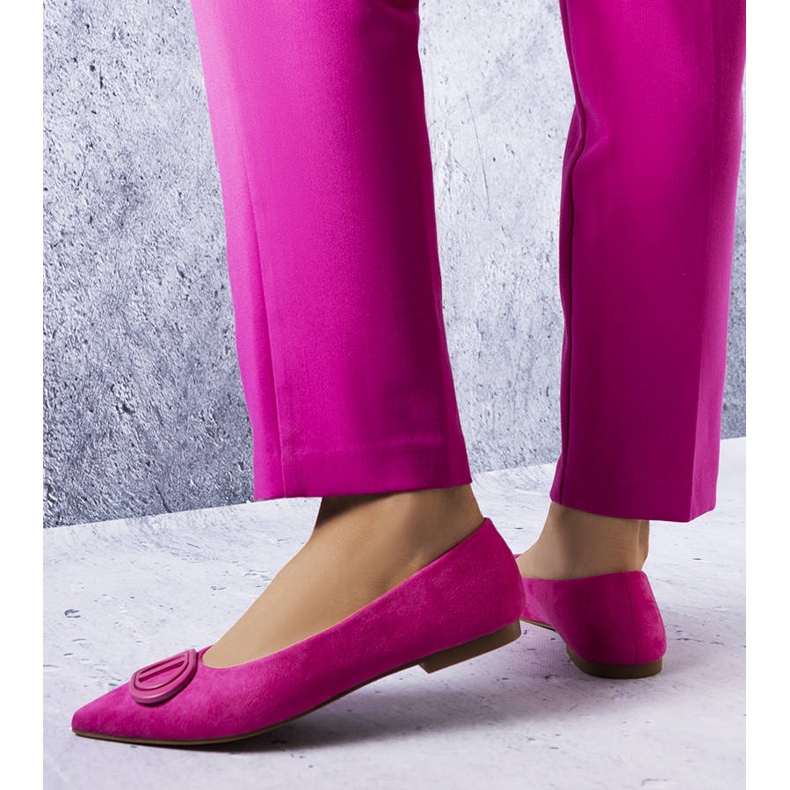 Grignonin vaaleanpunaiset ballerinat ekologisesta mokkasta vaaleanpunainen 1