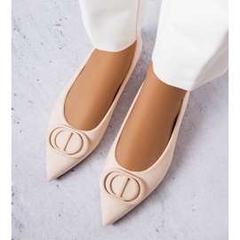 Grignonin beige-balerinat ekologisesta mokkanahkasta 1