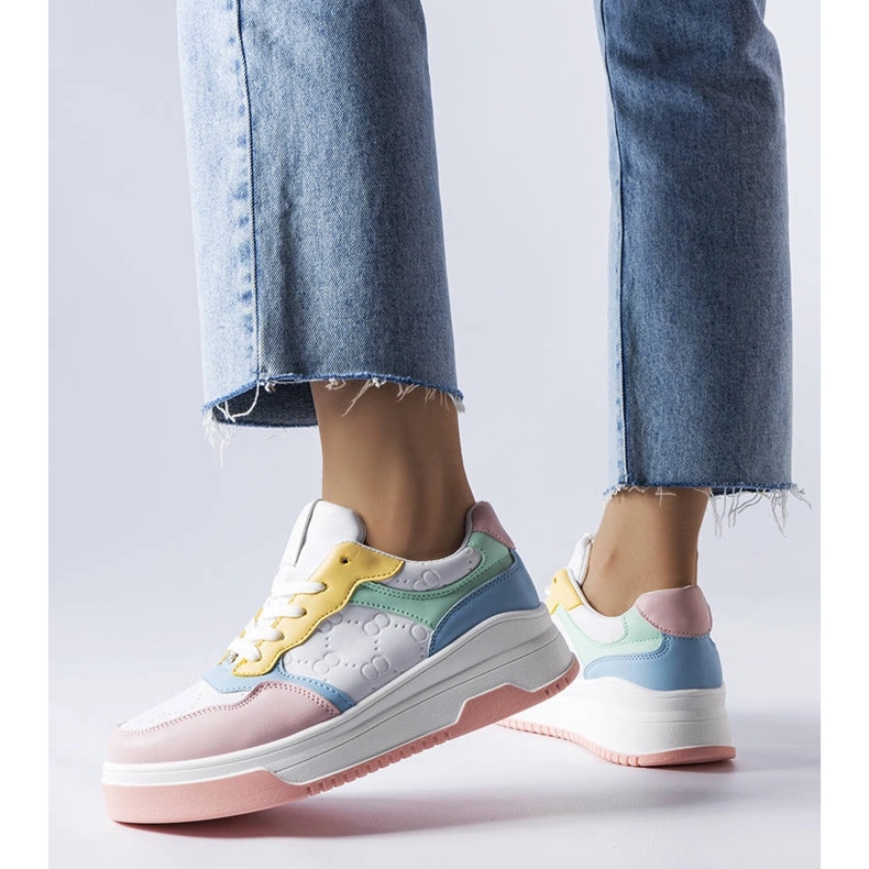 Vaaleanpunaiset tennarit, joissa on Paré-kuvio vaaleanpunainen 1