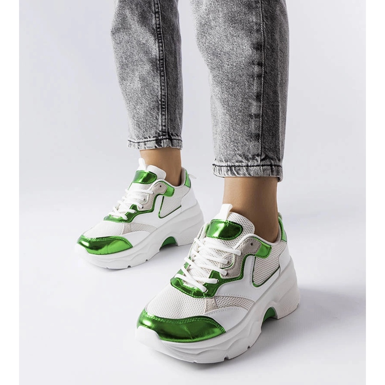 Séguinin valkoiset ja vihreät naisten tennarit valkoinen 1