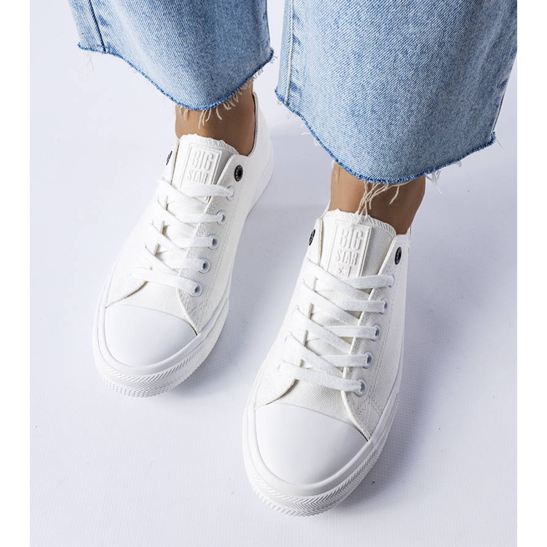 Big Star KK274008 valkoiset kankaiset tennarit valkoinen 1