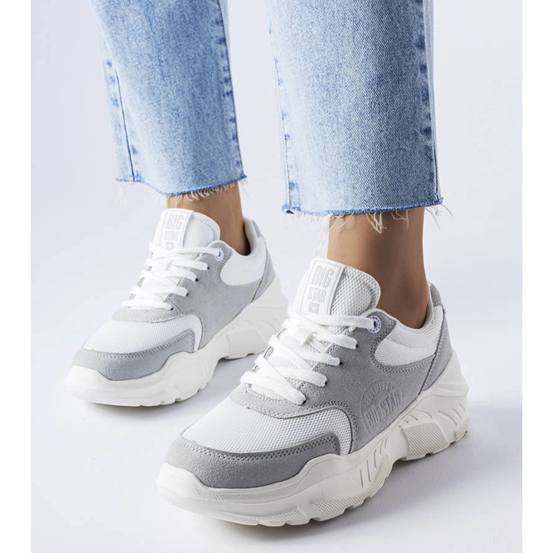 Big Star JJ274A112 valkoiset ja harmaat tennarit valkoinen 1