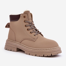 Naisten turkiseristeiset trapperit, tumma beige Fenan 1