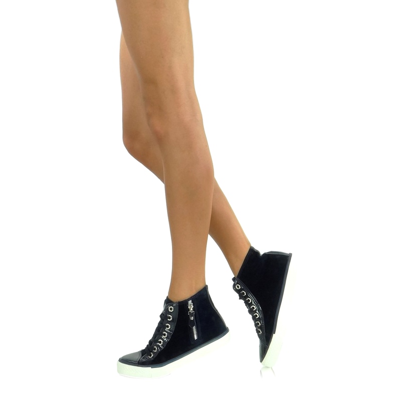 Tummansiniset samettinilkkalenkkarit laivastonsininen 1