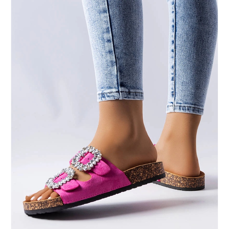 Pinkit liukumäkiä koristeltu Racine strassit vaaleanpunainen 1