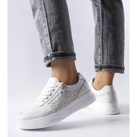 Valkoiset nahkakengät, joissa on Jezzi-vetoketju valkoinen 1