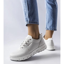 Evento Brodeur valkoiset harjakattoiset nahkakengät valkoinen 1