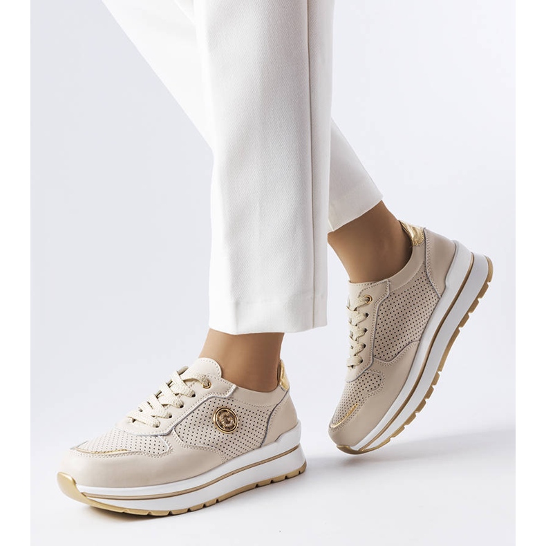 Talbotin beige harjakattoiset nahkakengät 2