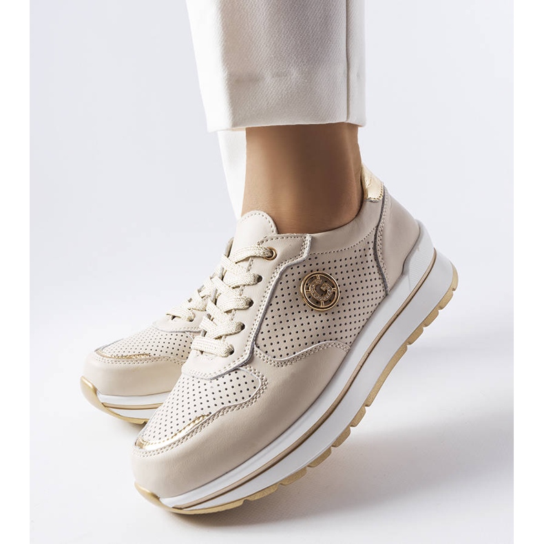 Talbotin beige harjakattoiset nahkakengät 1