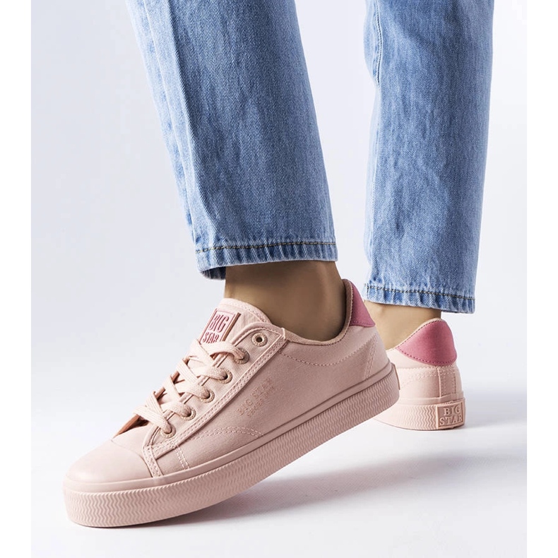 Big Star LL274095 vaaleanpunaiset kankaiset tennarit vaaleanpunainen 1