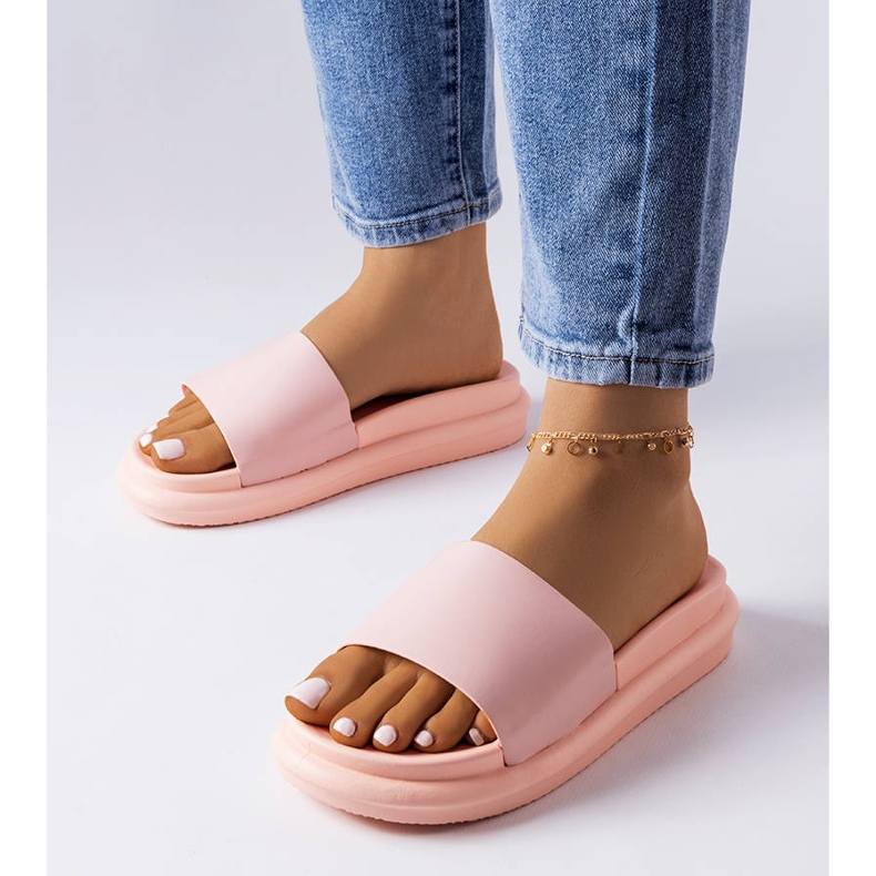 Vaaleanpunaiset tossut Paquette-alustalla vaaleanpunainen 1