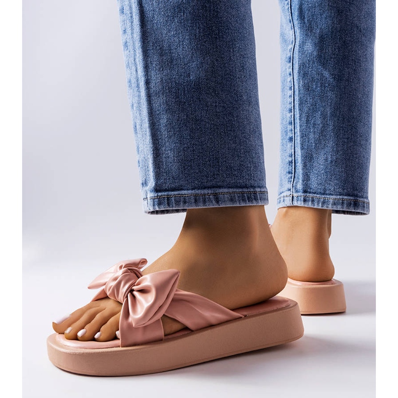 Edvardin vaaleanpunaiset sandaalit rusetilla vaaleanpunainen 2