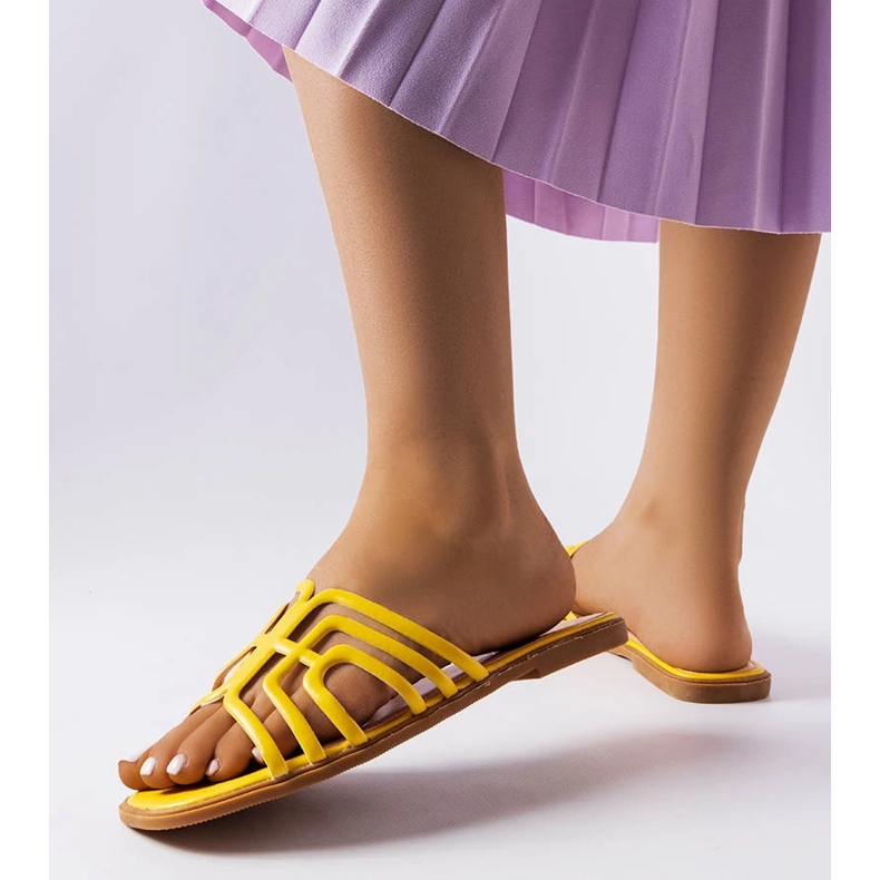 Naisten keltaiset Gandy-tossut keltainen 2