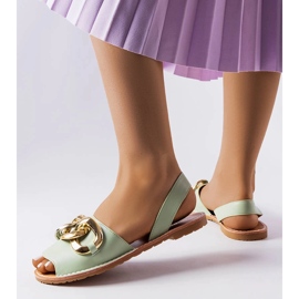 Vihreät sandaalit koristeltu Germaine-ketjulla 1