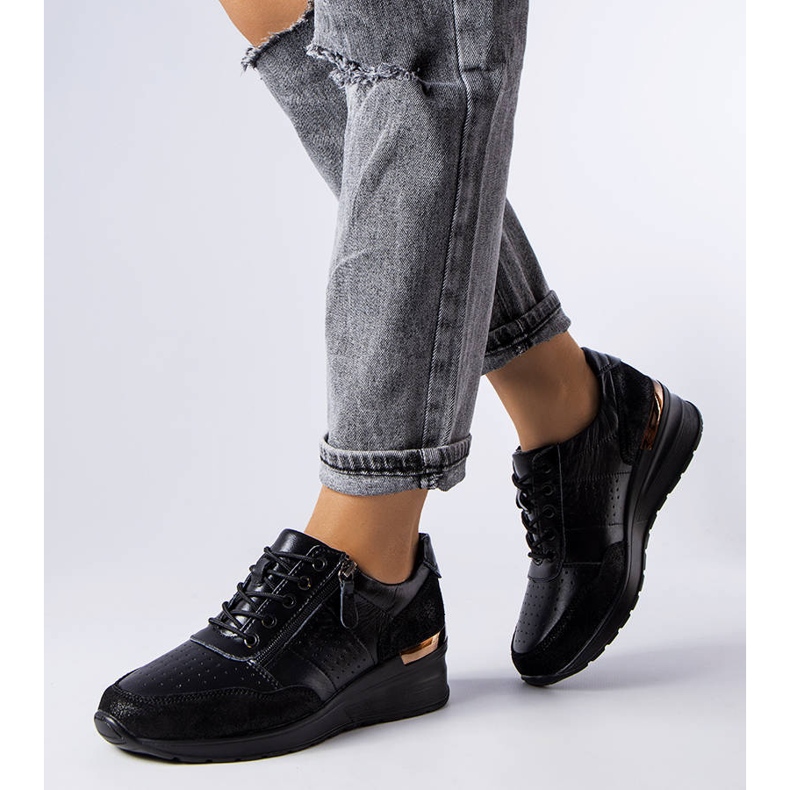 Jazzar mustat harjakattoiset nahkakengät 1