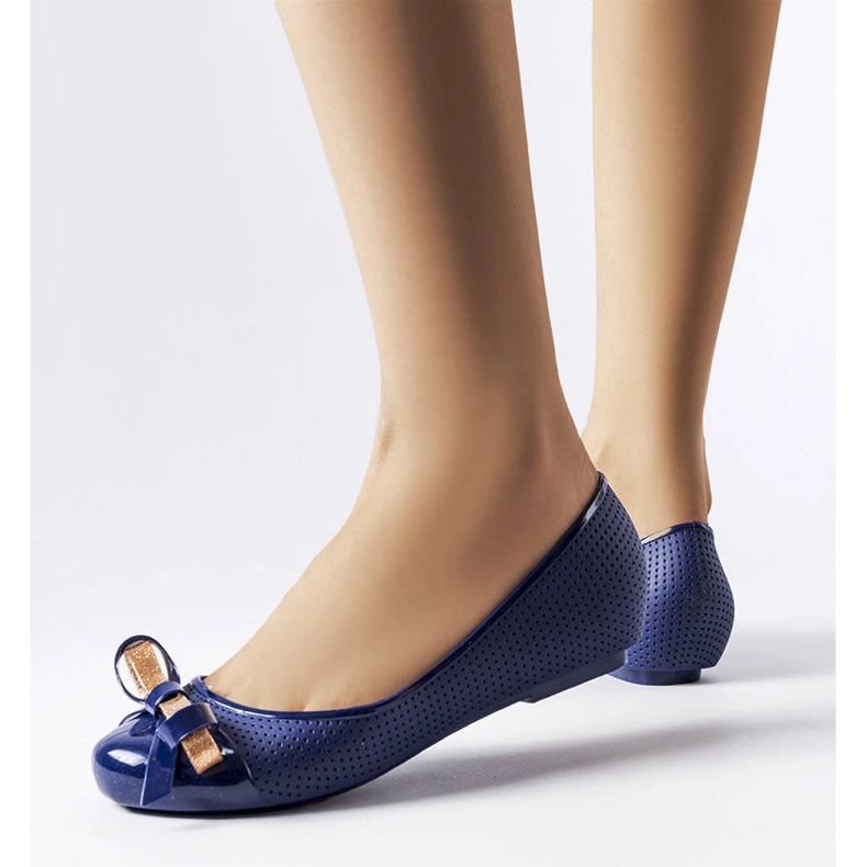 Laivastonsiniset baleriinat koristeltu Harlingen-rusetilla sininen 1